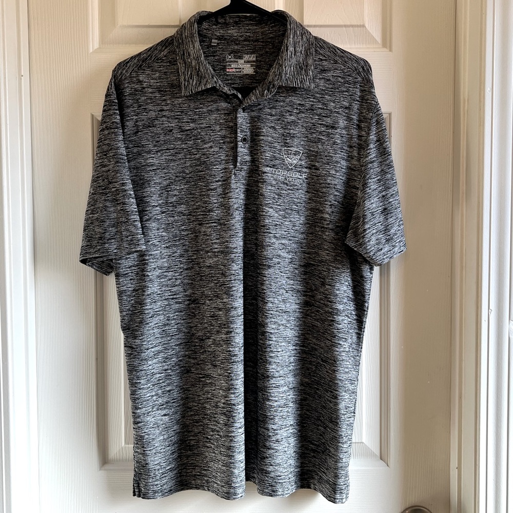 Topgolf Under Armour Mens polo Medium heathered dark gray like new